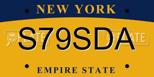 S79SDA New York License Plate