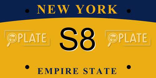 S8 New York License Plate
