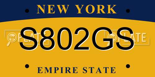 S802GS New York License Plate