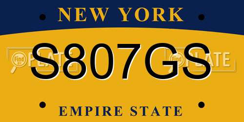 S807GS New York License Plate
