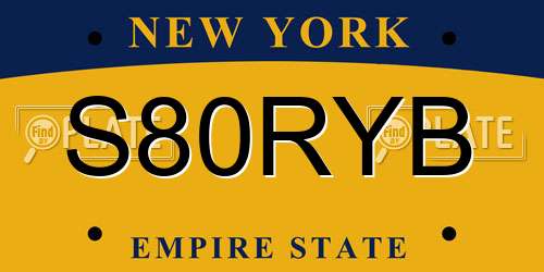 S80RYB New York License Plate