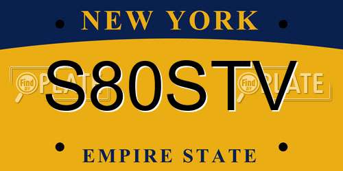 S80STV New York License Plate