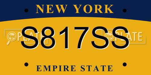S817SS New York License Plate