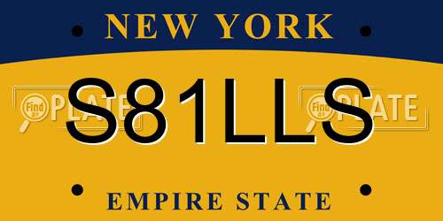 S81LLS New York License Plate