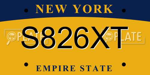 S826XT New York License Plate