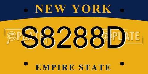 S8288D New York License Plate