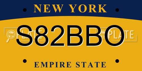 S82BBO New York License Plate
