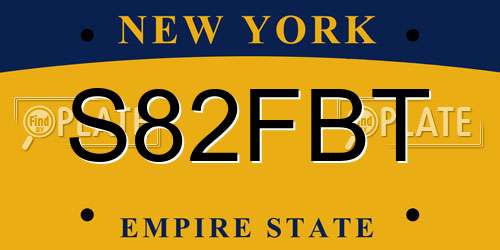 S82FBT New York License Plate