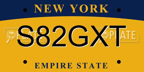 S82GXT New York License Plate