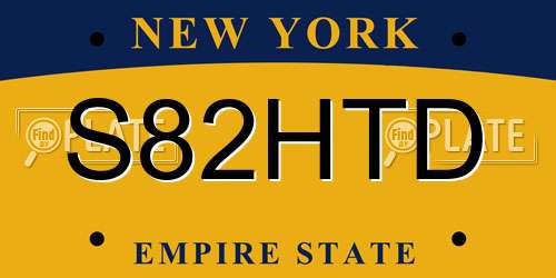 S82HTD New York License Plate