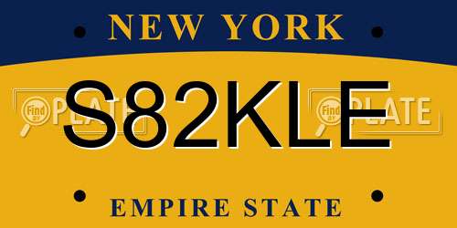 S82KLE New York License Plate