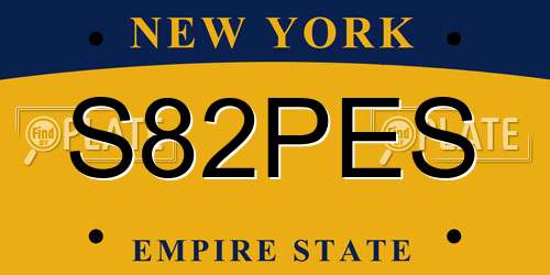 S82PES New York License Plate