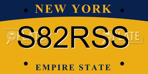 S82RSS New York License Plate