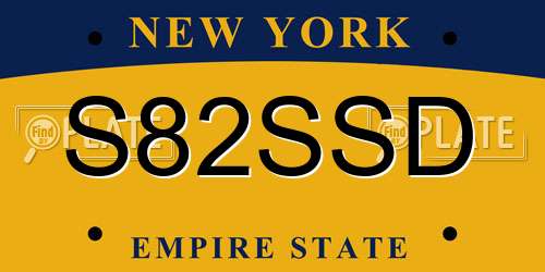 S82SSD New York License Plate