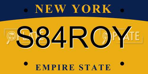 S84ROY New York License Plate