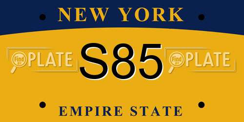 S85 New York License Plate