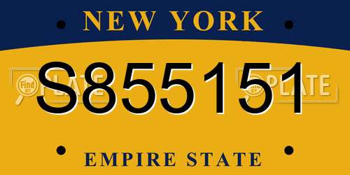 S855151 New York License Plate
