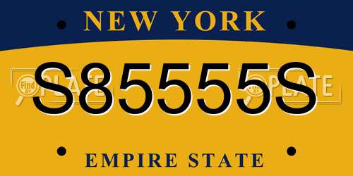 S85555S New York License Plate