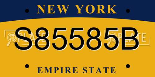 S85585B New York License Plate