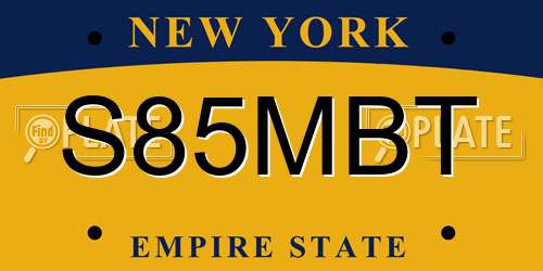 S85MBT New York License Plate