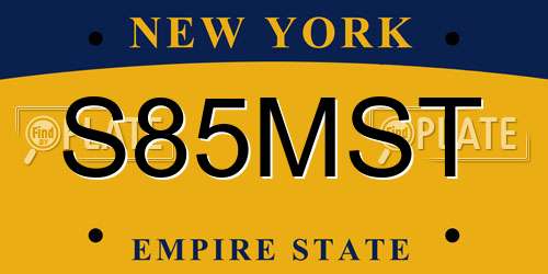 S85MST New York License Plate