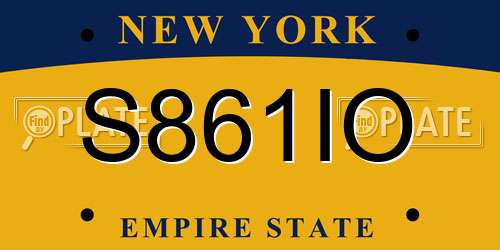S861IO New York License Plate