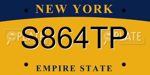 S864TP New York License Plate