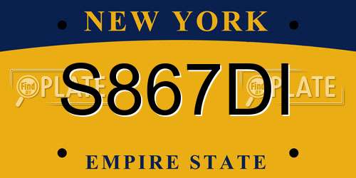 S867DI New York License Plate