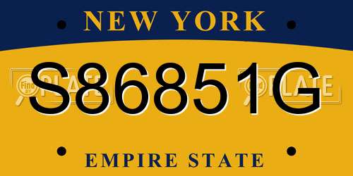S86851G New York License Plate