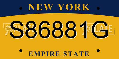 S86881G New York License Plate