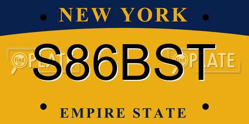 S86BST New York License Plate