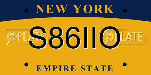 S86IIO New York License Plate