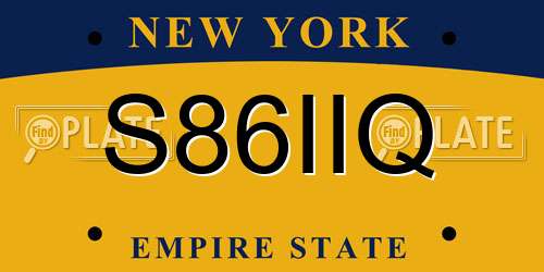 S86IIQ New York License Plate