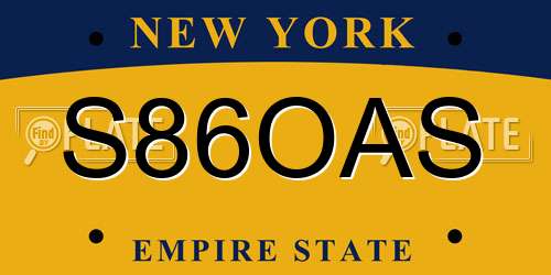 S86OAS New York License Plate
