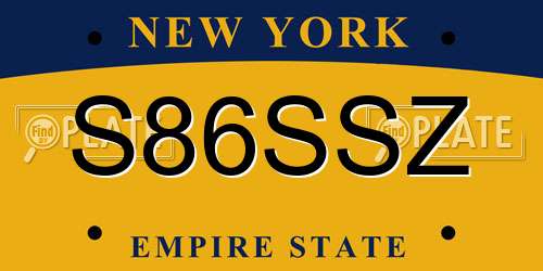 S86SSZ New York License Plate