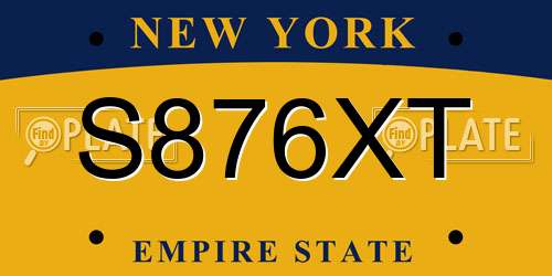 S876XT New York License Plate