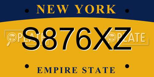 S876XZ New York License Plate