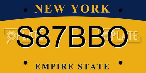 S87BBO New York License Plate