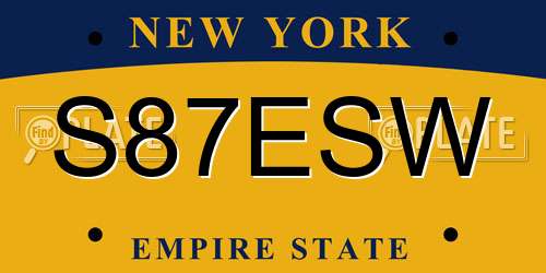 S87ESW New York License Plate