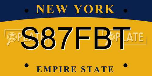S87FBT New York License Plate