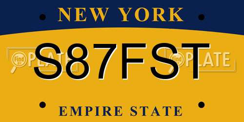 S87FST New York License Plate