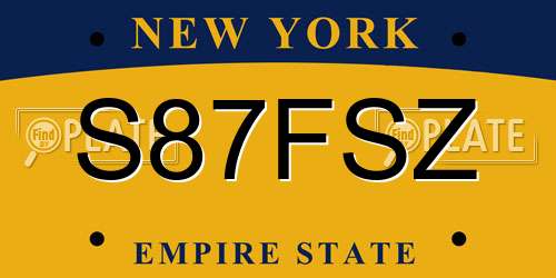 S87FSZ New York License Plate