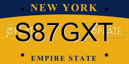 S87GXT New York License Plate