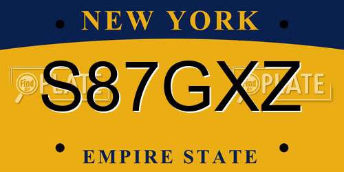 S87GXZ New York License Plate