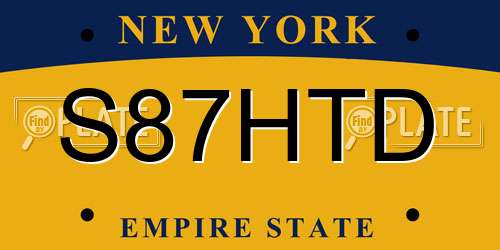 S87HTD New York License Plate
