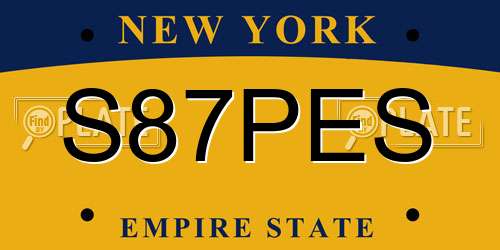 S87PES New York License Plate
