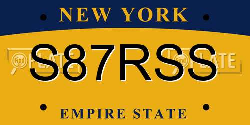 S87RSS New York License Plate