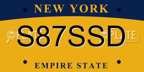 S87SSD New York License Plate