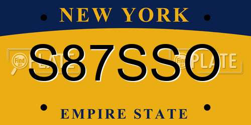 S87SSO New York License Plate