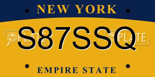 S87SSQ New York License Plate